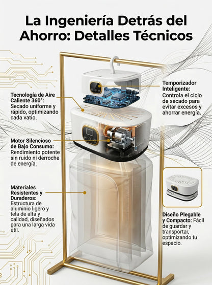 SECADOR DE ROPA PORTÁTIL